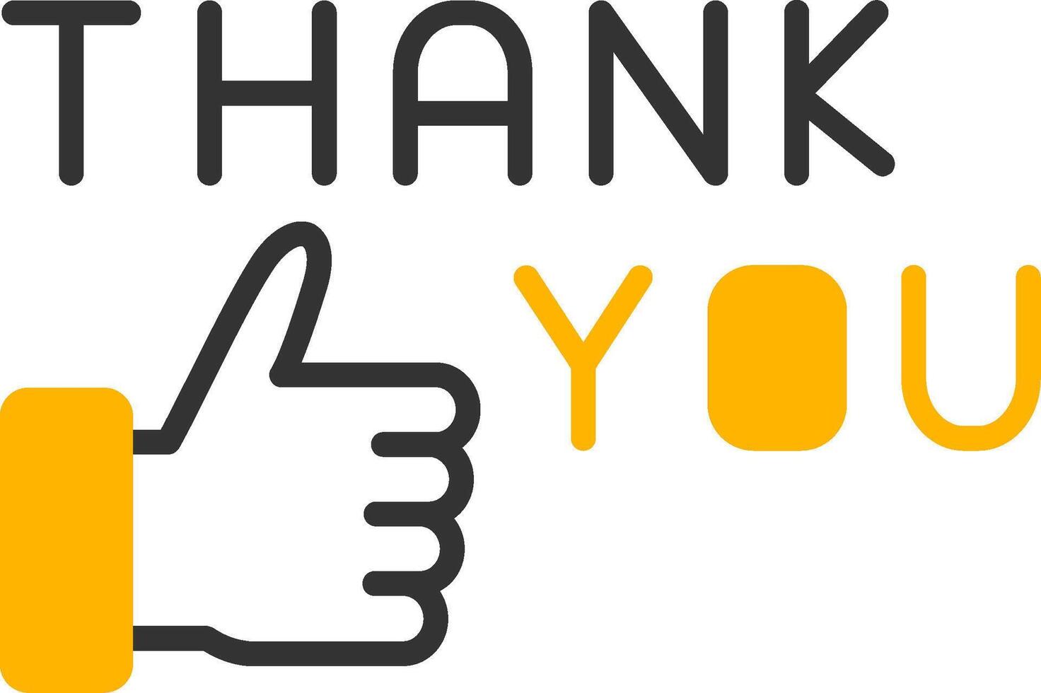 Heartfelt Thank You Note Line Two Color vector