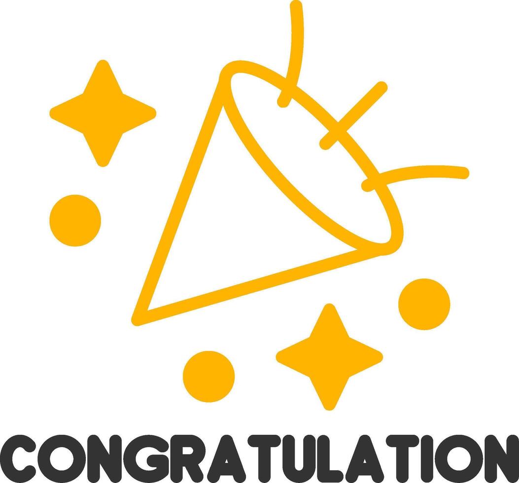 Joyful Congratulations Banner Line Two Color vector