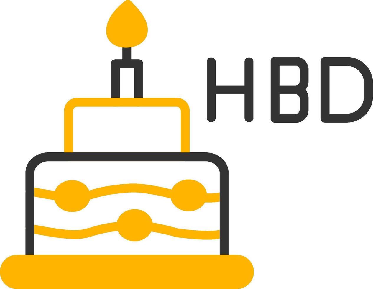 Personalized Birthday Greeting Line Two Color vector