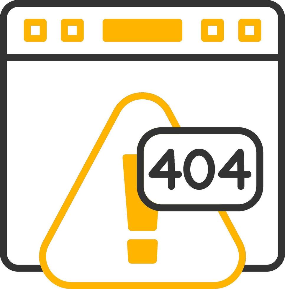 Error 404 Page Not Found Indicator Line Two Color vector
