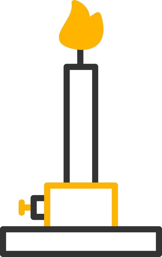Bunsen Burner Flame Tool Line Two Color vector