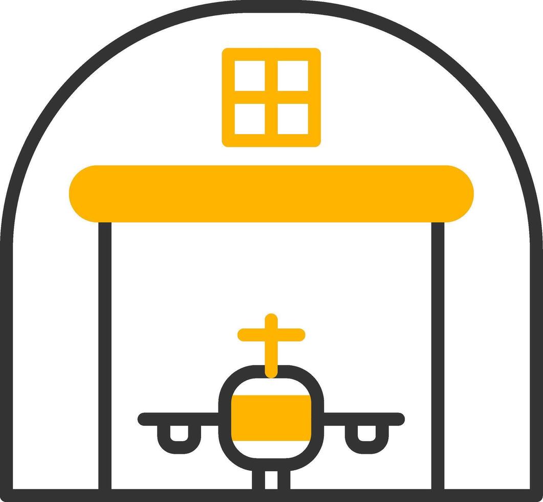 Aircraft Maintenance Hangar Line Two Color vector