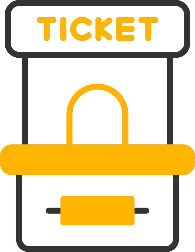 Manual Ticket Booth Line Two Color vector