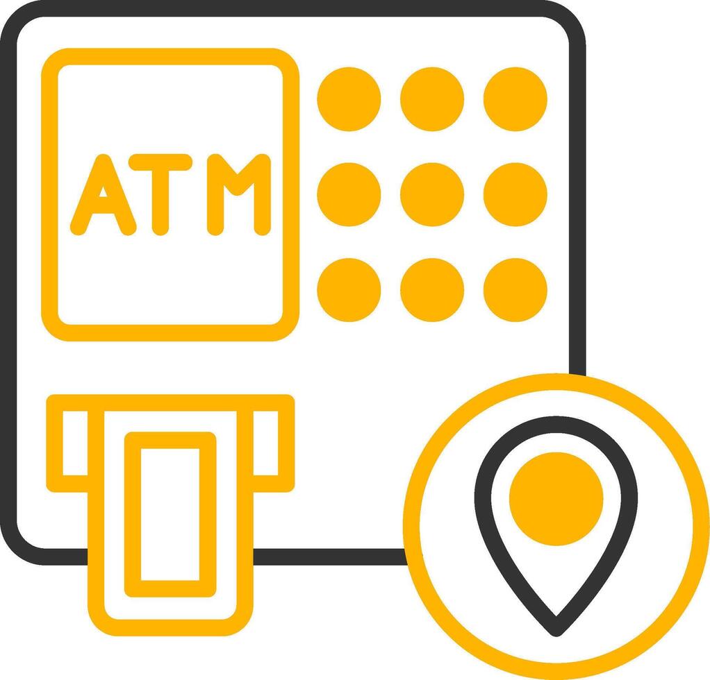 ATM Cash Machine Locator Line Two Color vector