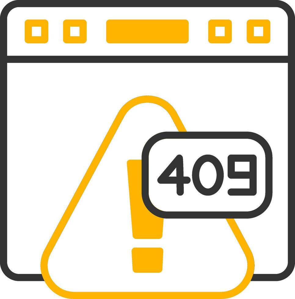 Error 409 Conflict Detected Error Line Two Color vector