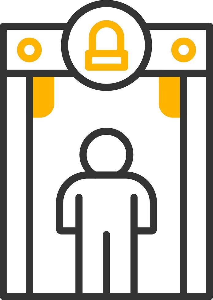 Security Screening Checkpoint Line Two Color vector