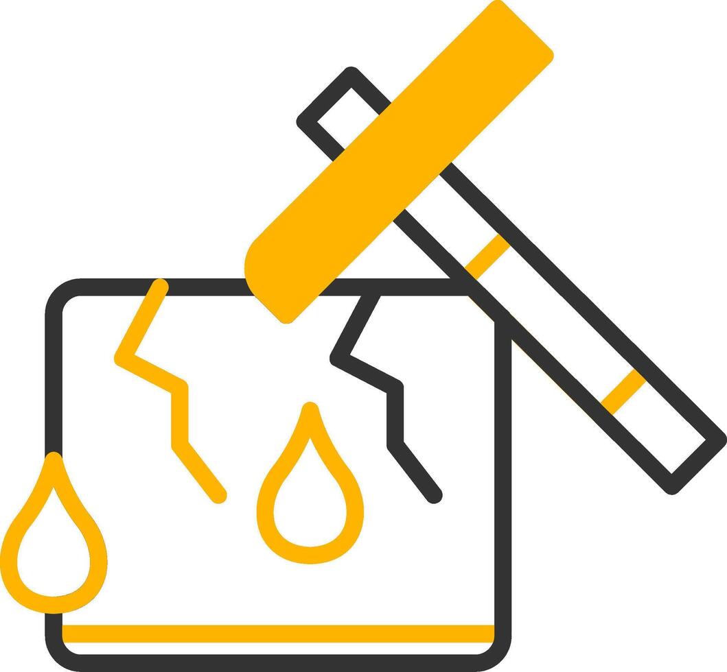 Ice Breaking Water Symbol Line Two Color vector