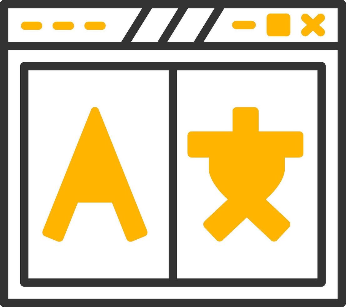 Language Switcher Dropdown Icon Line Two Color vector