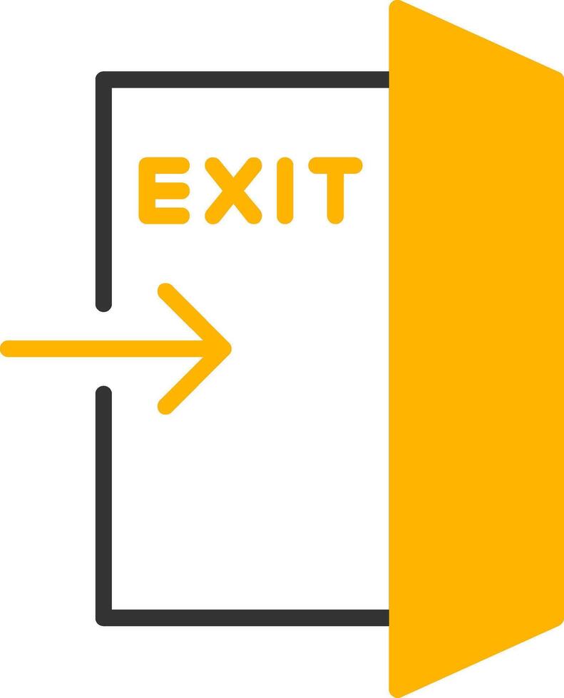 Illuminated Exit Direction Sign Line Two Color vector