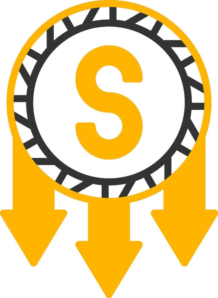 Prices Slashed Downward Tag Line Two Color vector