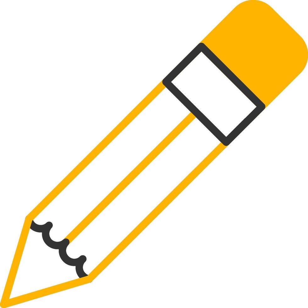 Wooden School Pencil Line Two Color vector