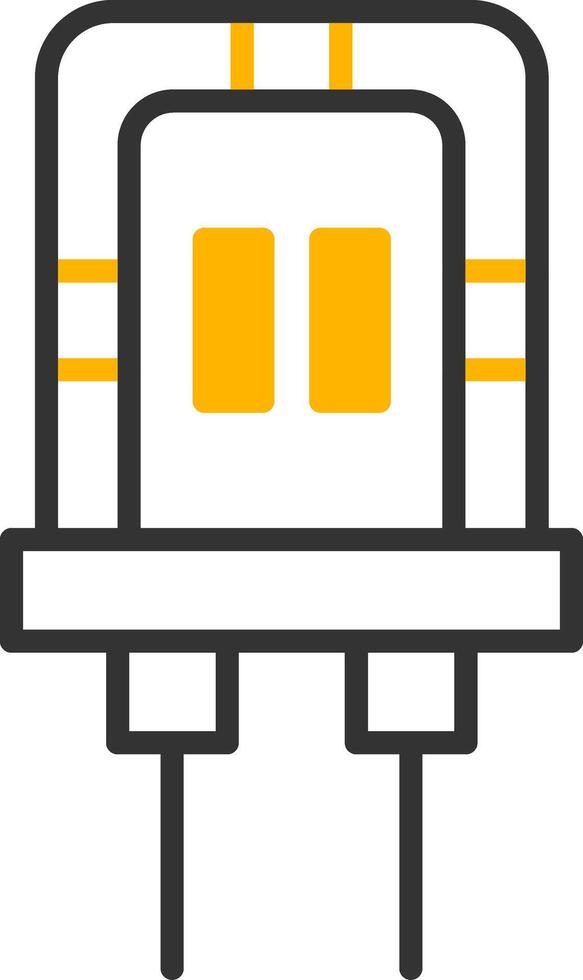 Capacitor Electrical Device Line Two Color vector