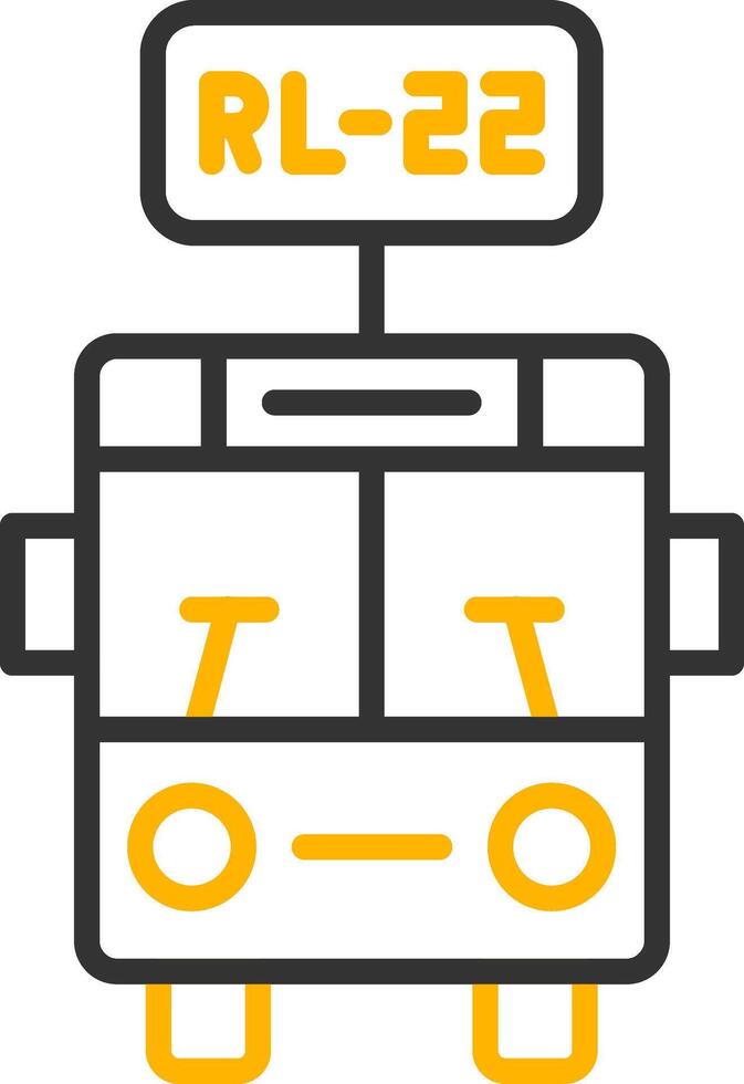 Route Specific Bus Number Line Two Color vector