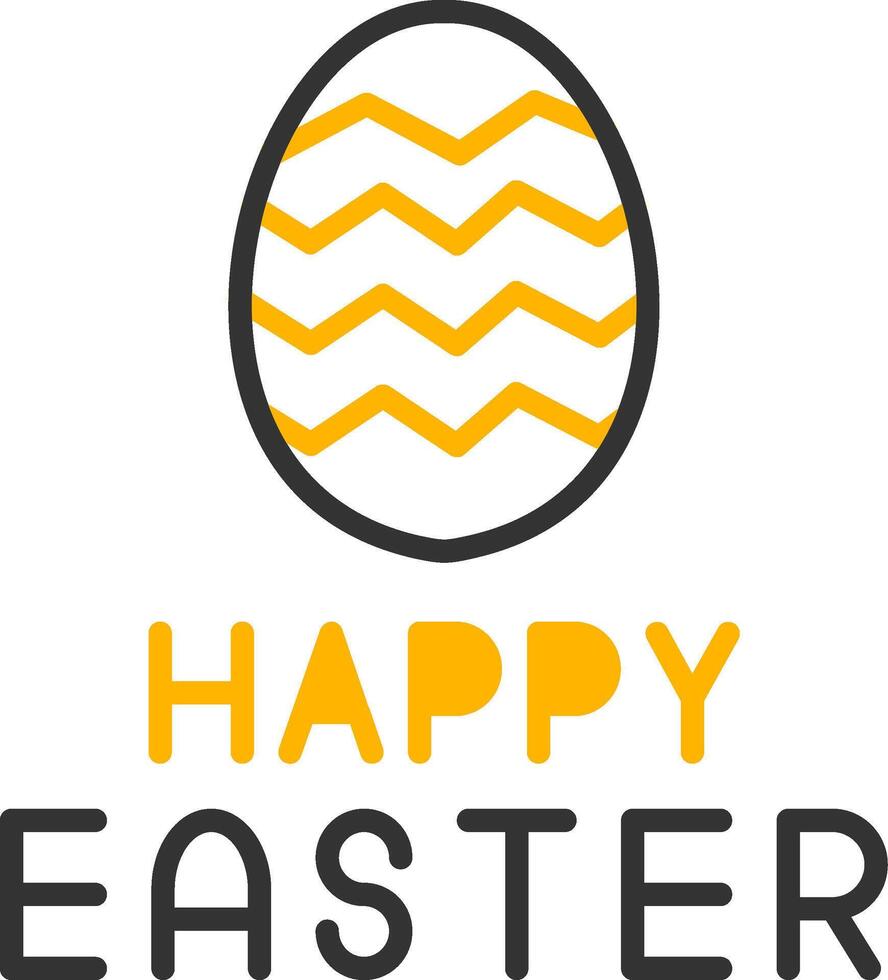 Joyful Easter Celebration Card Line Two Color vector