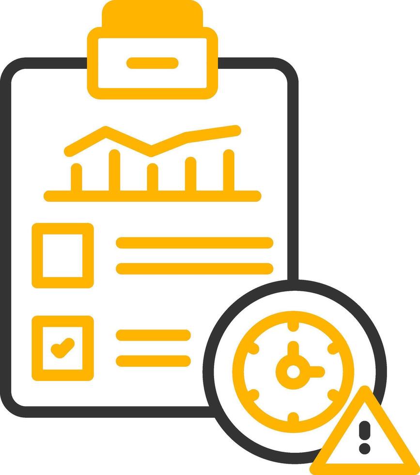 Urgent Overdue Task Alert Line Two Color vector