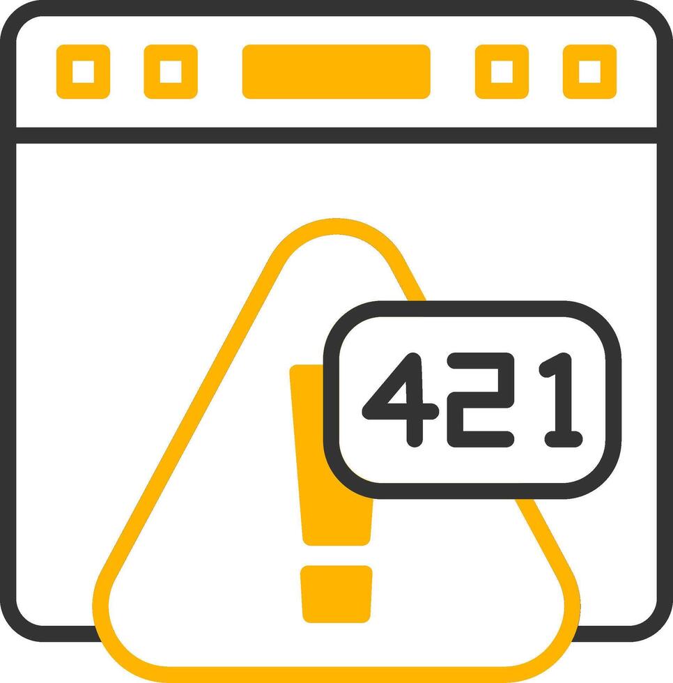 Error 421 Misdirected Request Signal Line Two Color vector