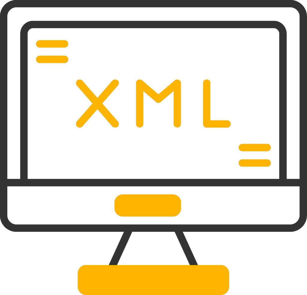 XML Tag Structure Icon Line Two Color vector