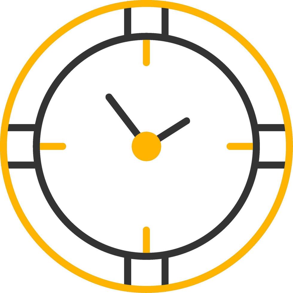 Wall Mounted Clock Line Two Color vector