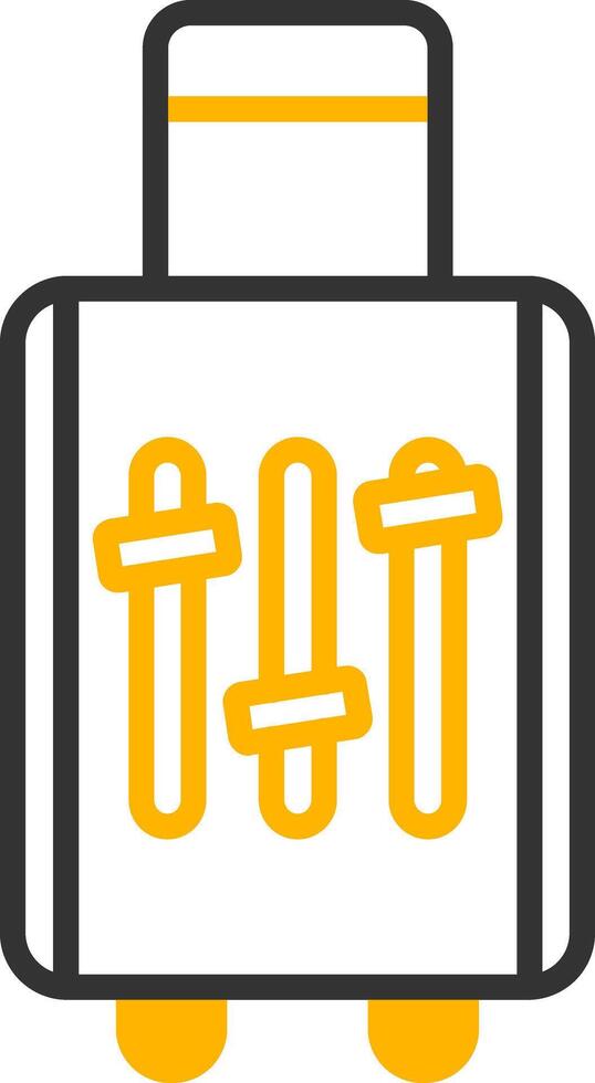Checked Passenger Luggage Line Two Color vector
