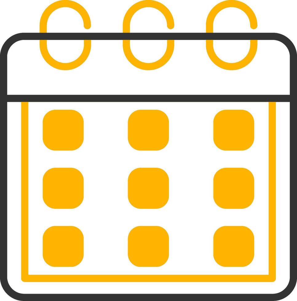 Monthly Office Calendar Line Two Color vector