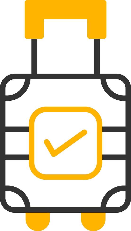 Compact Carry on Baggage Line Two Color vector