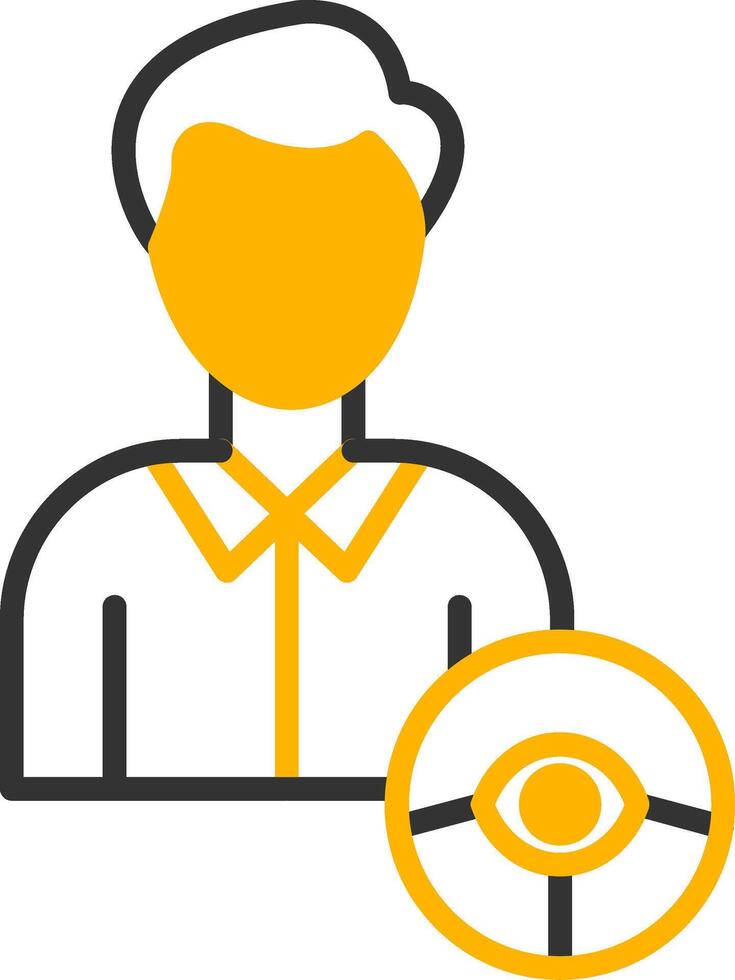 Professional Driving Instructor Line Two Color vector