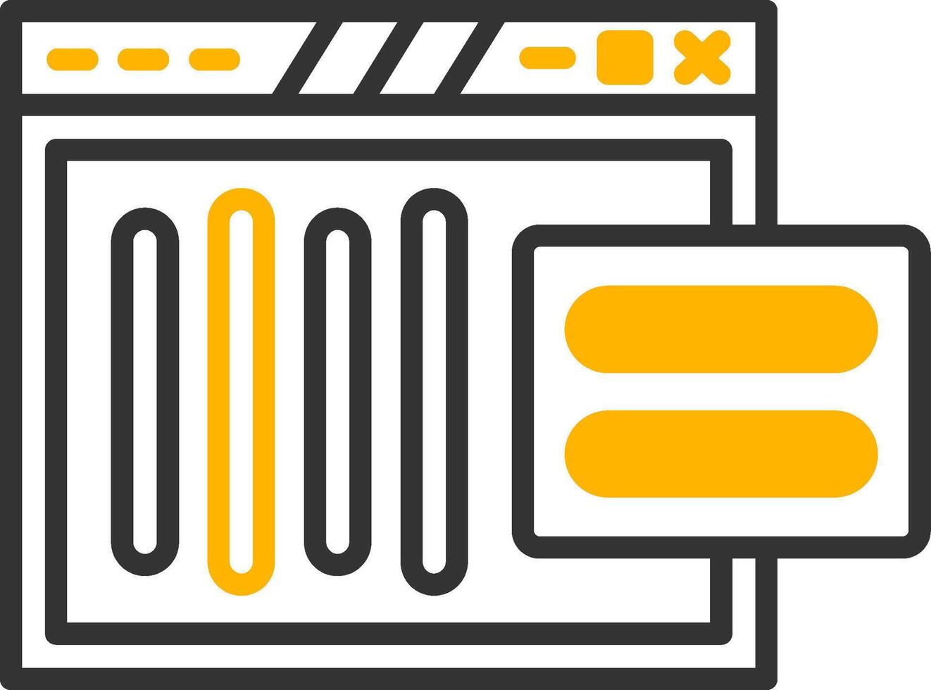 Mobile Hamburger Menu Icon Line Two Color vector