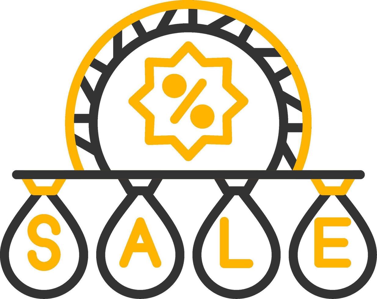 Bold SALE Poster Label Line Two Color vector