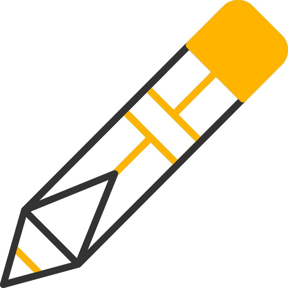 Sharpened Office Pencil Line Two Color vector