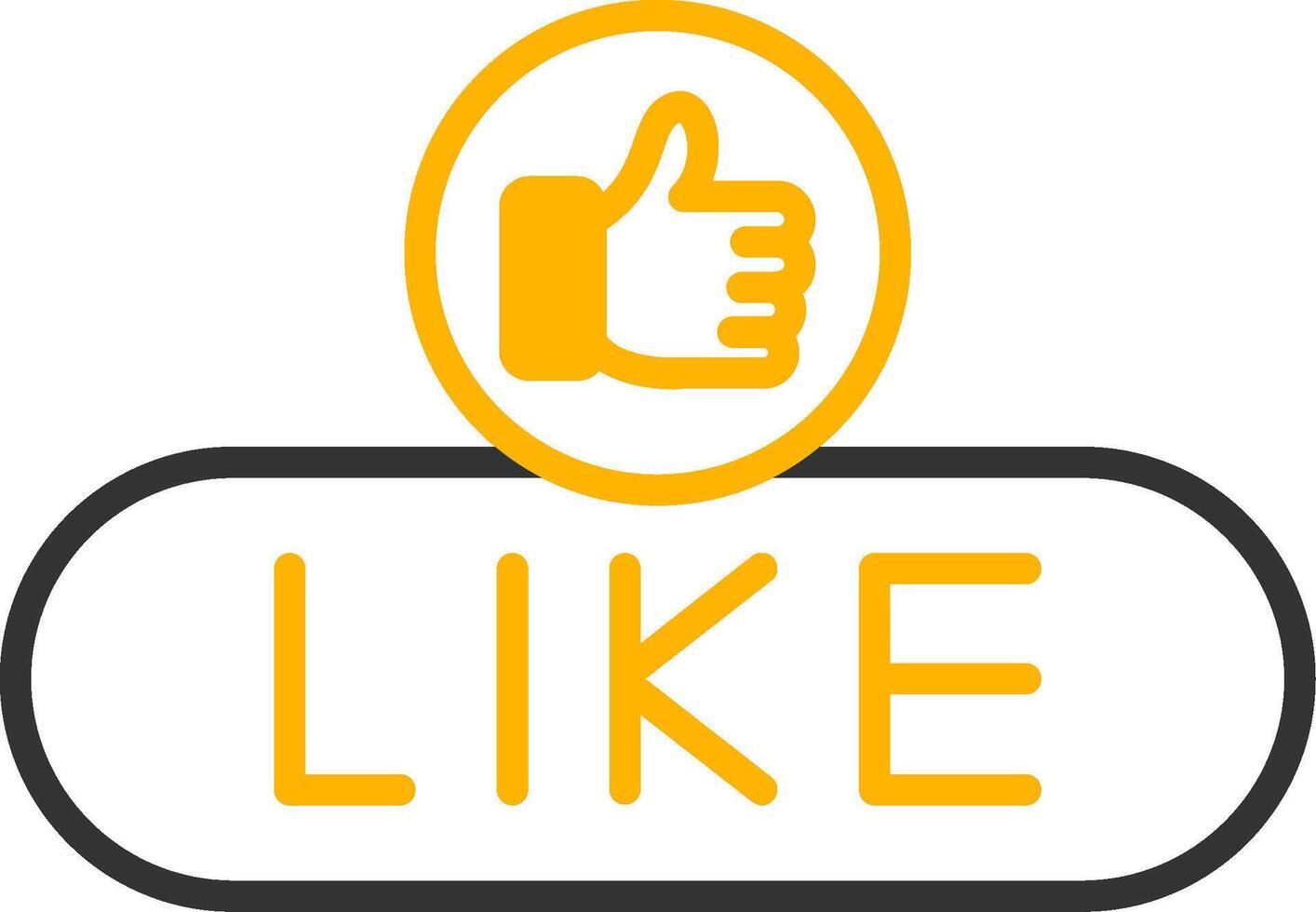 Like Content Button Line Two Color vector