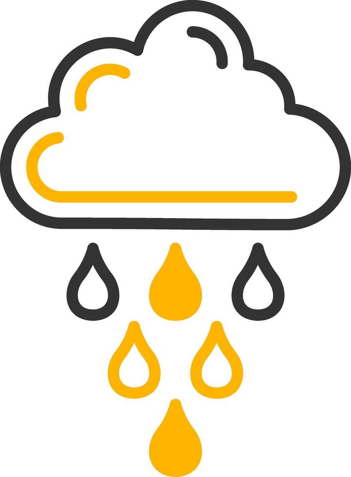 Seasonal Rain Weather Icon Line Two Color vector