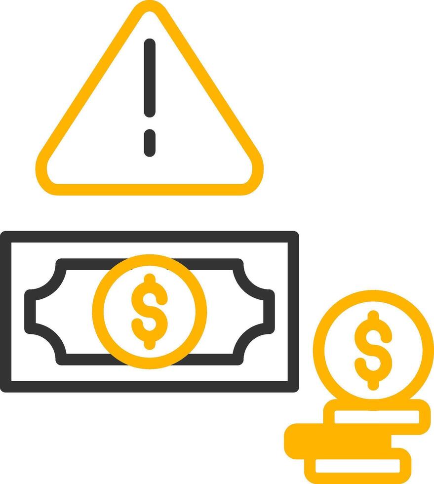 Loan Default Warning Icon Line Two Color vector