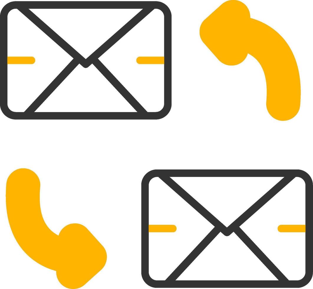 Ongoing Email Project Correspondence Line Two Color vector
