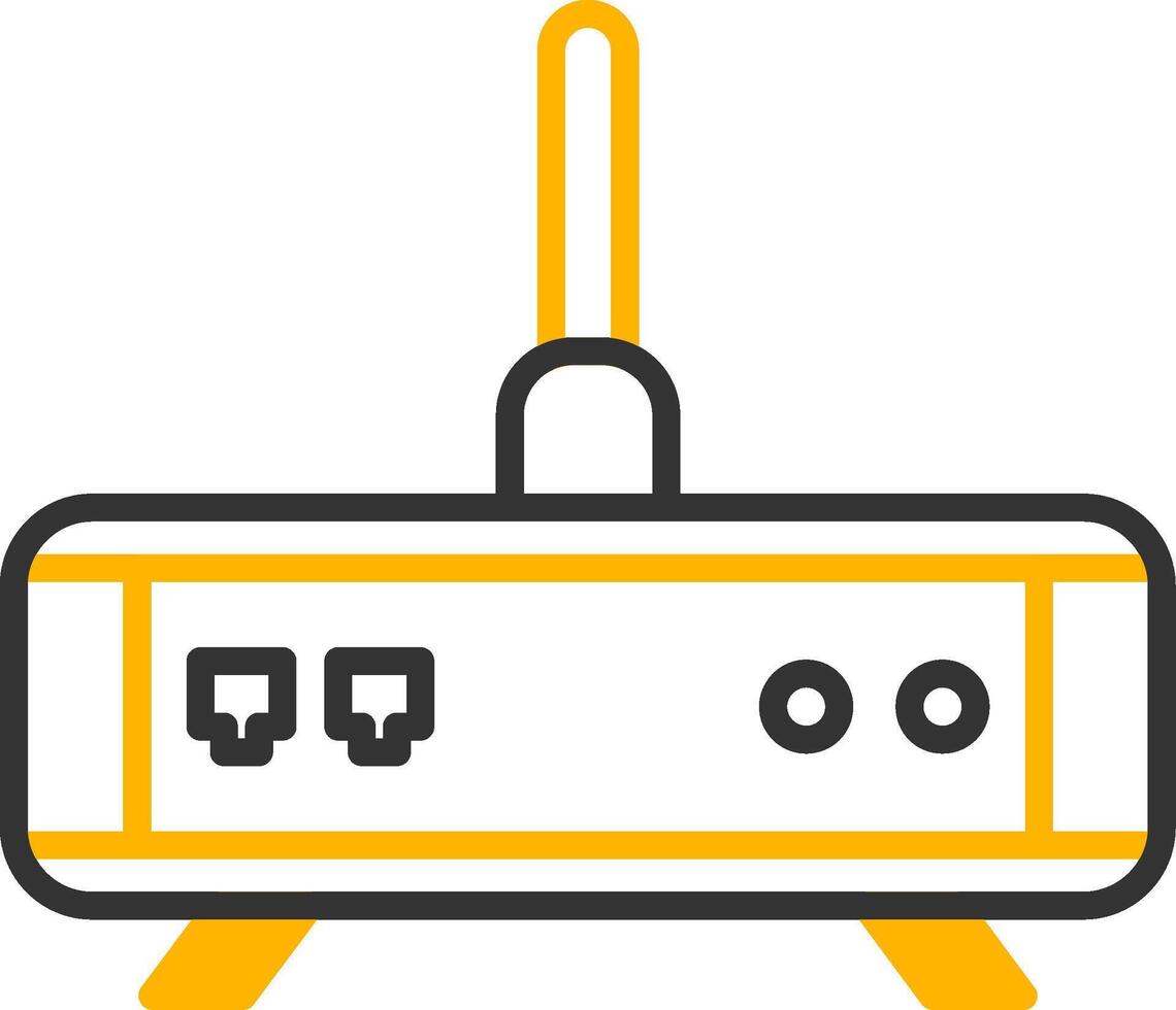 High Speed Gaming Router Line Two Color vector
