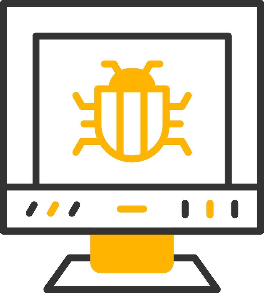 Software System Bug Errors Line Two Color vector