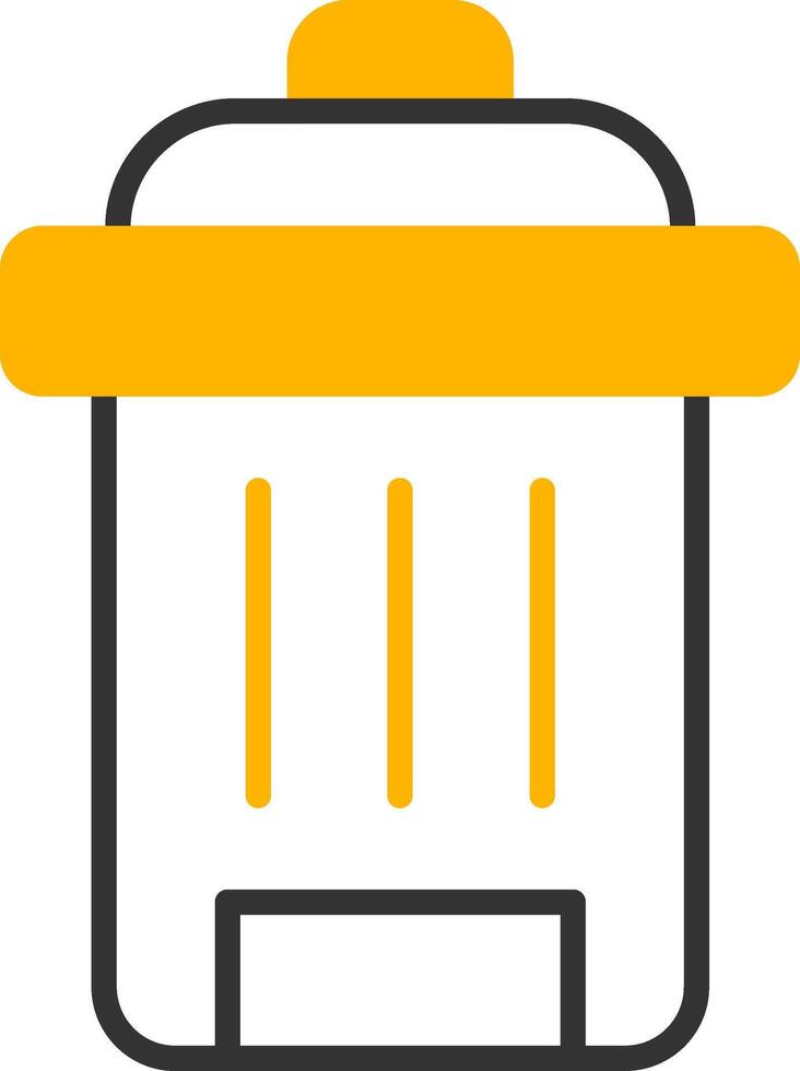 Street Trash Disposal Can Line Two Color vector