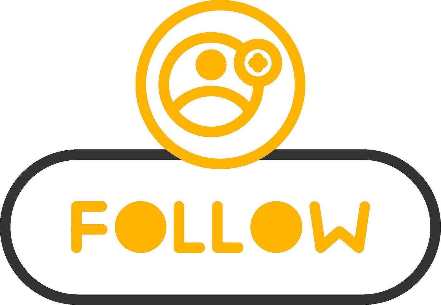 Follow User Button Line Two Color vector