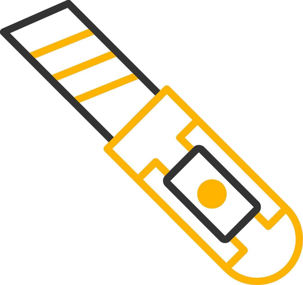 Folding Utility Knife Line Two Color vector