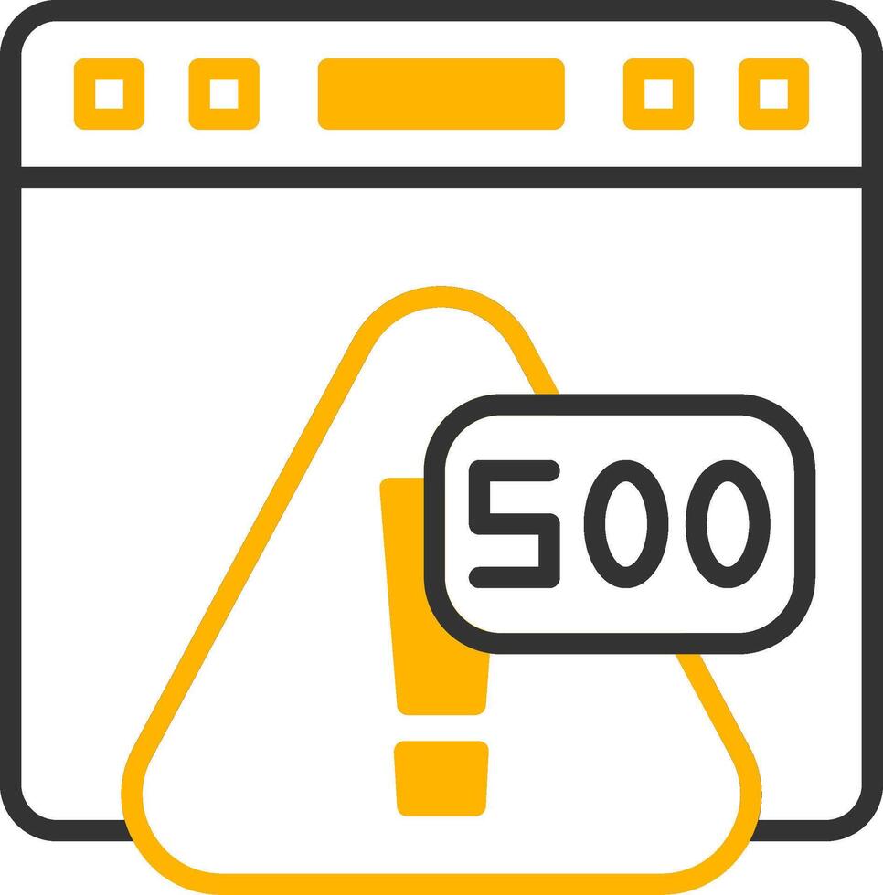 Error 500 Internal Server Crash Line Two Color vector