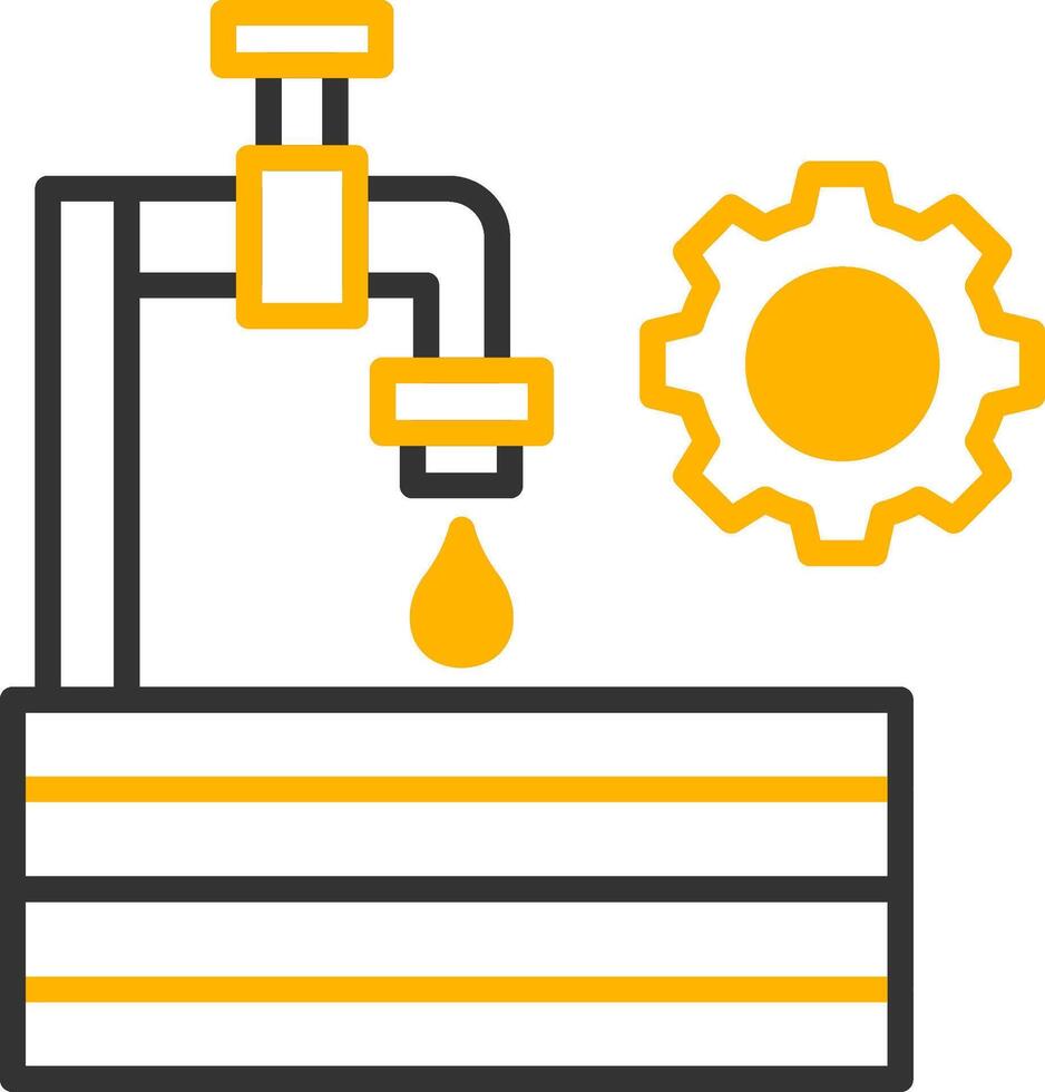 Industrial Water Pump Device Line Two Color vector