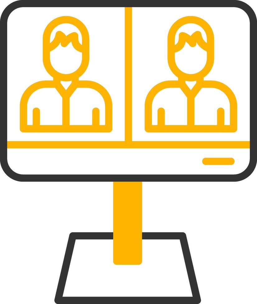 Group Audio Conference Call Line Two Color vector