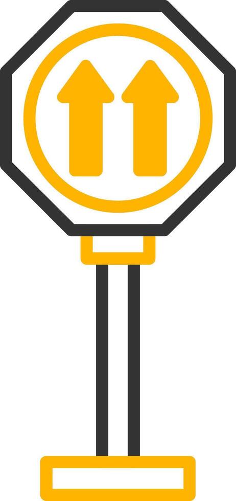 General Road Sign Icon Line Two Color vector