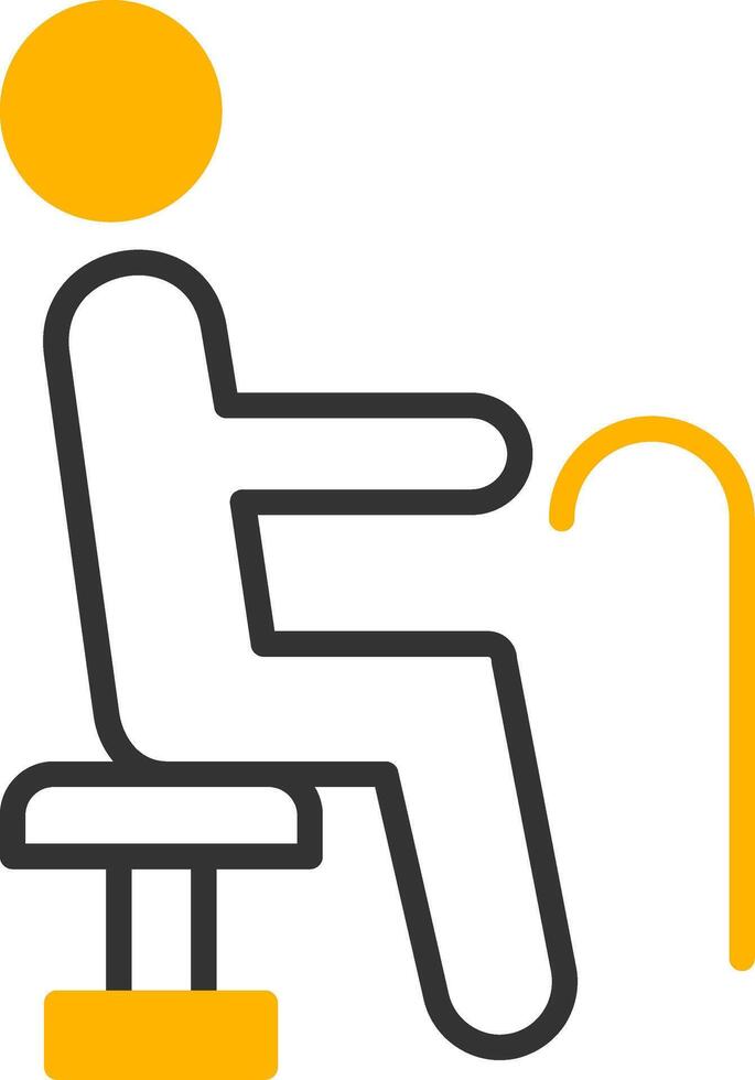 Designated Priority Seating Section Line Two Color vector