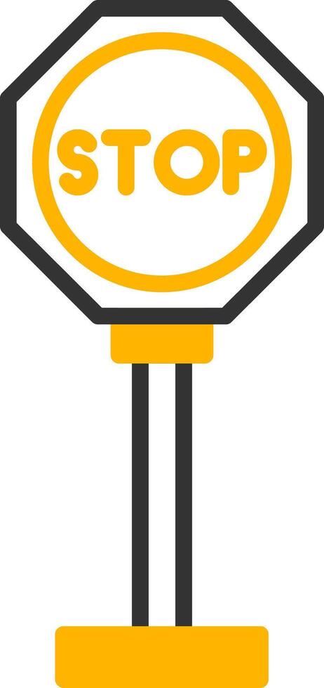 Red Stop Sign Warning Line Two Color vector