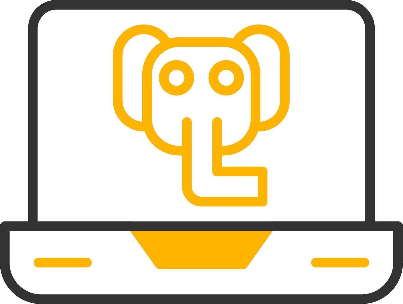 PostgreSQL Elephant DB Icon Line Two Color vector