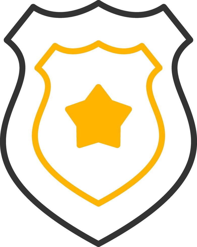 State Highway Patrol Badge Line Two Color vector