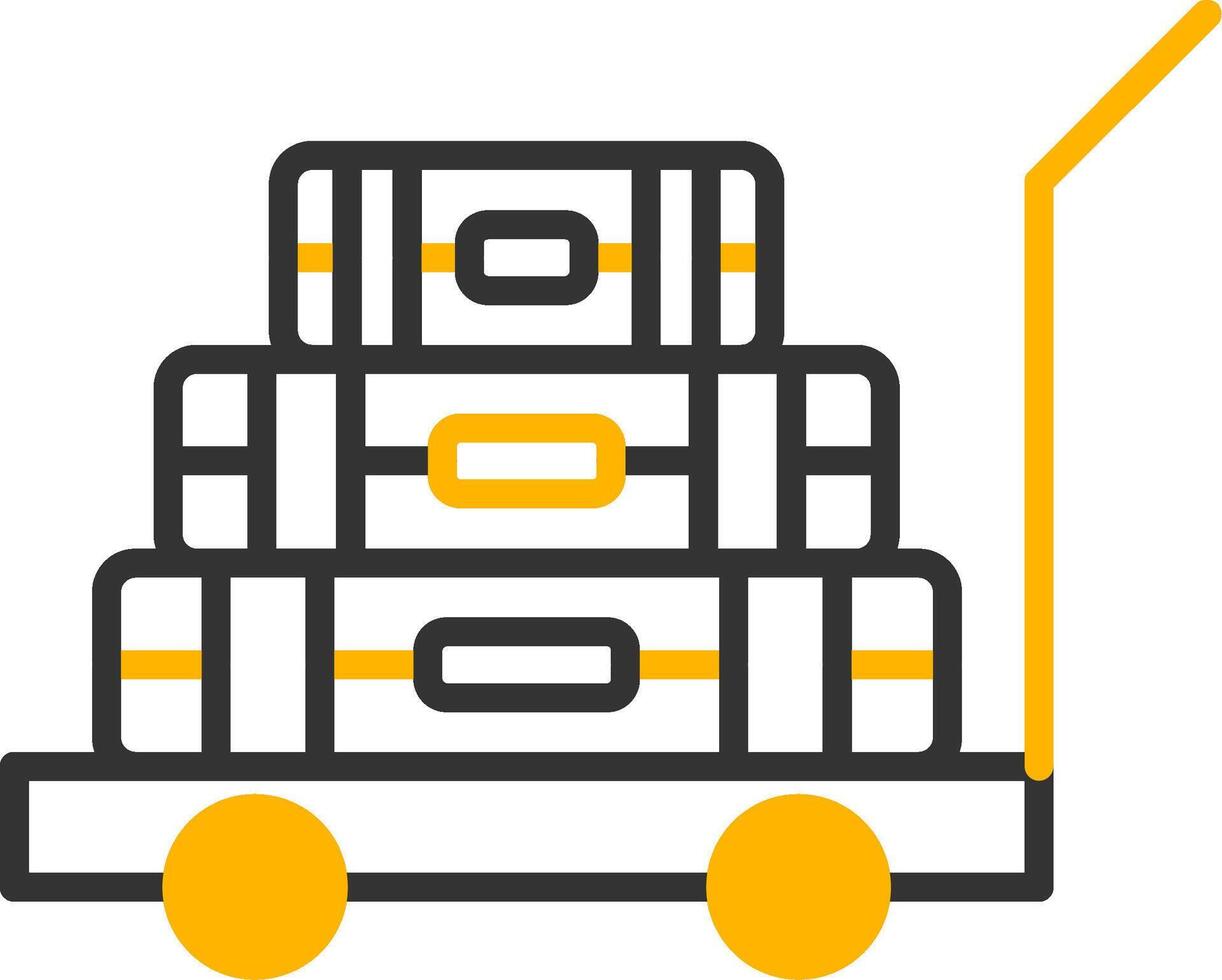 Luggage Storage Shelf in Train Line Two Color vector