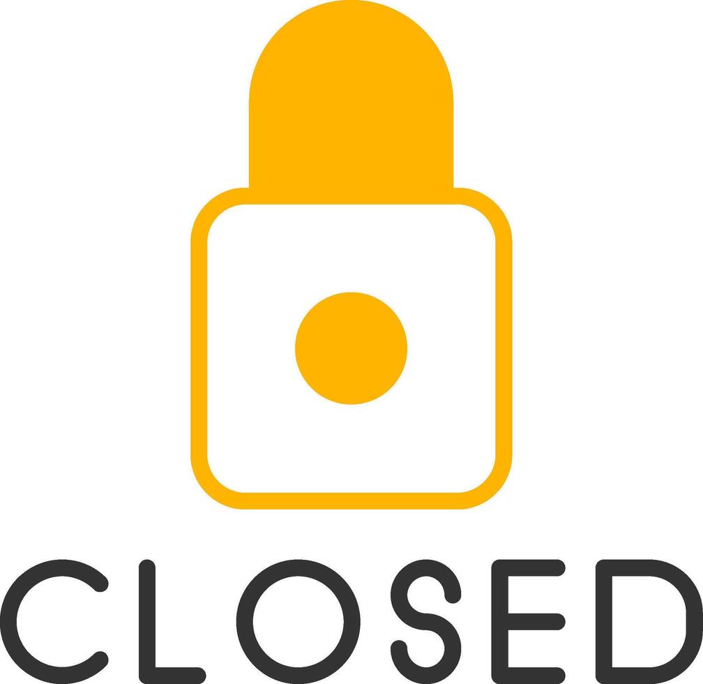 Store Temporarily Closed Sign Line Two Color vector