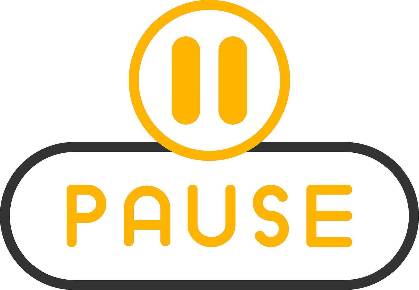 Pause Media Button Line Two Color vector