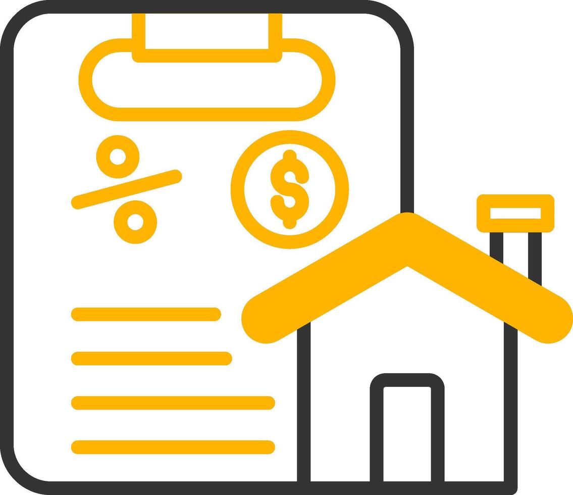 Mortgage Home Loan Paperwork Line Two Color vector